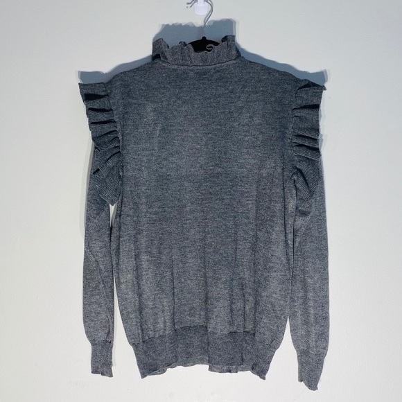 ARK & Co.**Gray Ruffled Sweater**Small - Picture 4 of 5
